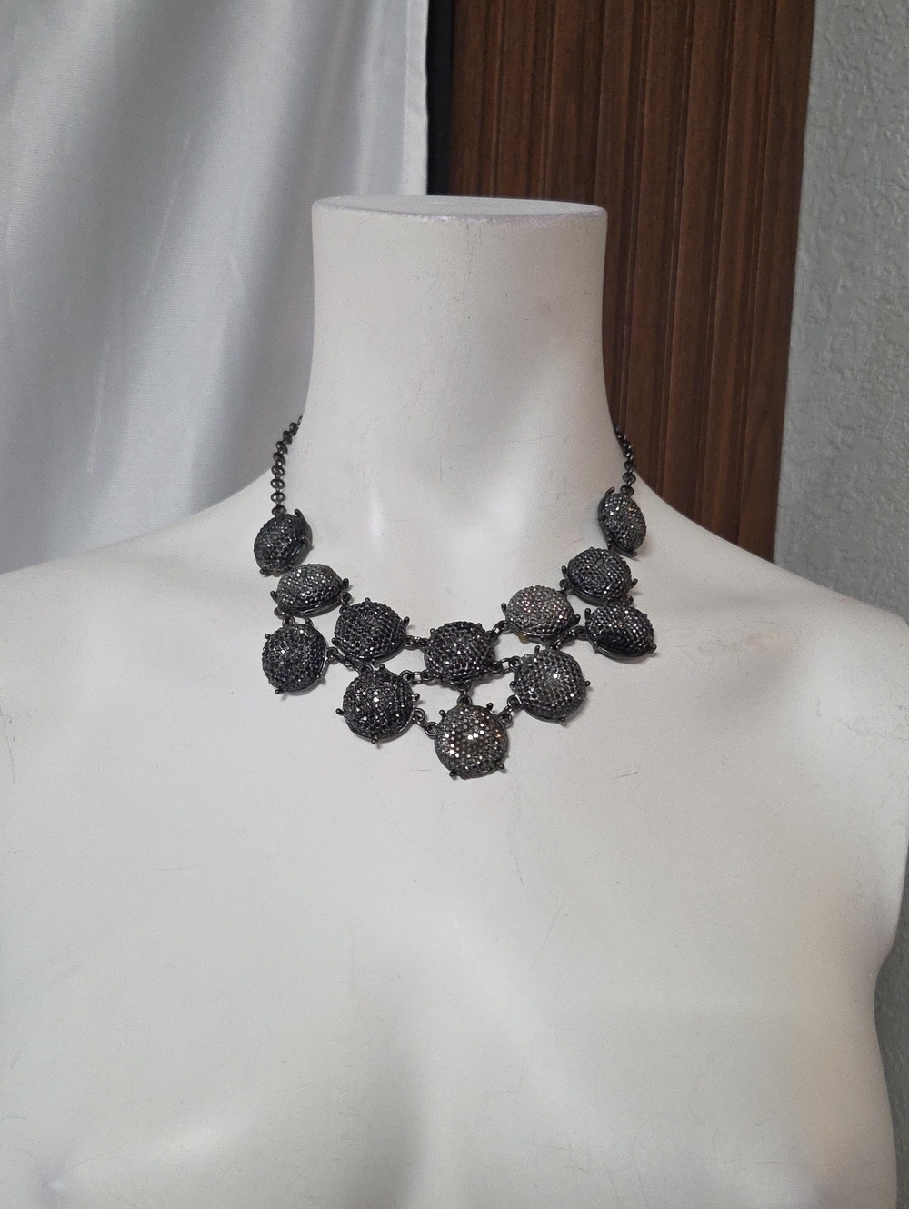 Gunmetal Crystal Statement Necklace - Women Jewelry [083]
